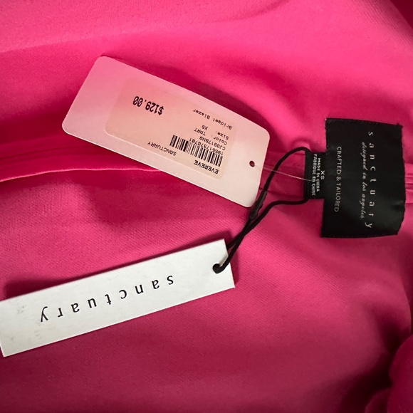 NWT Sanctuary Bright Pink Double Breasted Jacket Blazer - XS - Picture 2 of 2